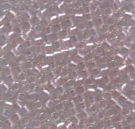 11/0 Delica Pearl Lined Transparent Pink AB  1673