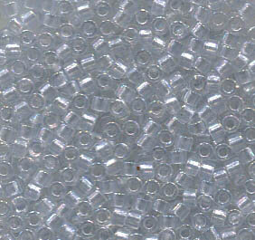 11/0 Delica Pearl Lined Transparent Pale Grey  1677