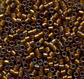 11/0 Delica Silverlined Glazed Dark Saffron AB 1691