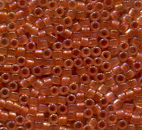 11/0 Delica Dark Peach Lined Opal 1733
