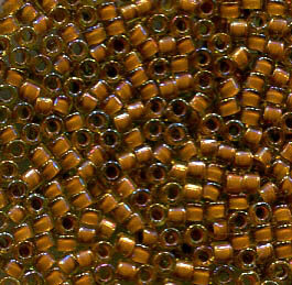 11/0 Delica Cocoa Lined Chartreuse 1738