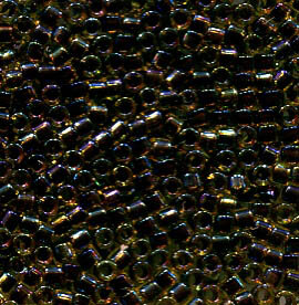 11/0 Delica Dark Amethyst Lined Chartreuse AB 1740