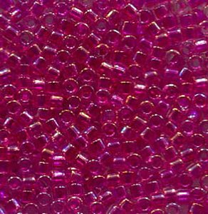 11/0 Delica Hot Pink Lined Crystal 1743