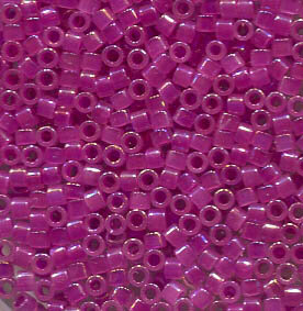 11/0 Delica Fuchsia Lined Opal AB 1744