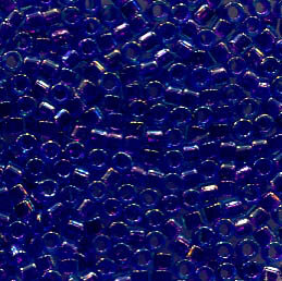 11/0 Delica Fuchsia Lined Aqua AB 1755