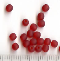 4mm Glasperlen Dunkelrot Matt