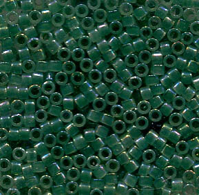 11/0 Delica  Forest Green Lined Opal AB 1768