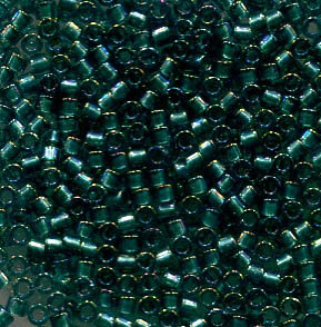 11/0 Delica Spar. Aqua Green Lined Teal AB 1769