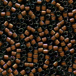 11/0 Delica White Lined Sable Brown AB 1790