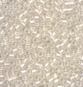 11/0 Delica Pearl Lined Transparent Pale Beige 1701