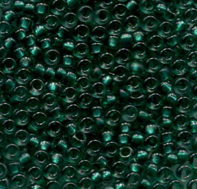 11/0 Roc. Semi Matt Emerald Lined Light Grey 1933