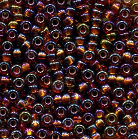 11/0 Roc. Silverlined Dark Topaz AB 1005