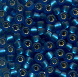 11/0 Roc. Matt Silverlined Capri Blue 25F