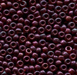 11/0 Roc. Semimatt Cranberry Gold Luster 313SF