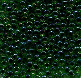 11/0 Roc.  Dark Blue Lined Green AB 332