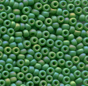 11/0 Roc.  Opak Matt Jade Green AB 411FR