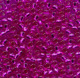 11/0 Roc. Dyed Silverlined Bright Fuchsia 1340