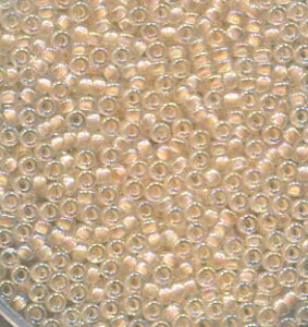 15/0 Roc. Pale Peach Lined Crystal AB 281