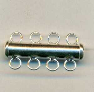 27mm Steckverschluß Silberfarben Viersträngig