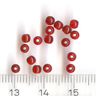 3mm Glasperlen Transparent Rot meliert