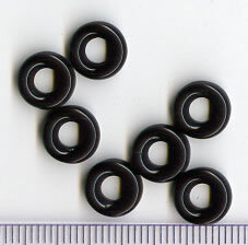 Glasperlen Ring Opak Schwarz