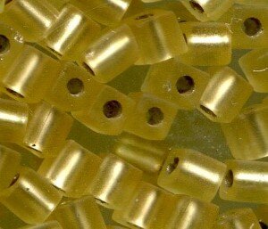 3 mm Würfel Matt Silverlined Gold 3F
