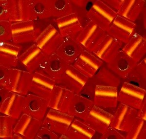 3 mm Würfel Matt Silverlined Orange 8F