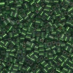 3 mm Würfel Matt Silverlined Green 16F