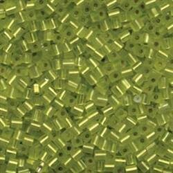 3 mm Würfel Matt Silverlined Chartreuse 14F