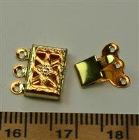 Steckverschluß Goldfarben Dreisträngig