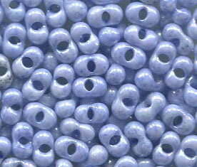 4 x 2 Farfalle Rocailles Blau Meliert Lüsternd 26339