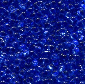 4 x 2 Farfalle Rocailles Blau Transparent  30050
