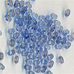 4 x 2 Farfalle Rocailles Blau mit Silbereinzug