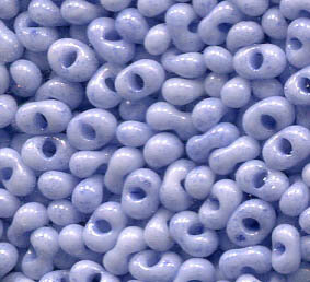 4 x 2mm Farfalle Rocailles Blau Meliert 26331