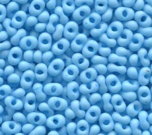 4 x 2 Farfalle Rocailles Blau Matt