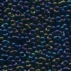 4 x 2 Farfalle Rocailles Blau Metallic Rainbow 59209