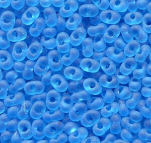 4 x 2 Farfalle Rocailles Blau Matt Transparent 60150