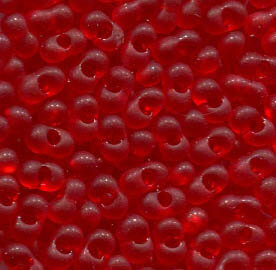 4 x 2mm Farfalle Rocailles Rot Matt Transparent 90070