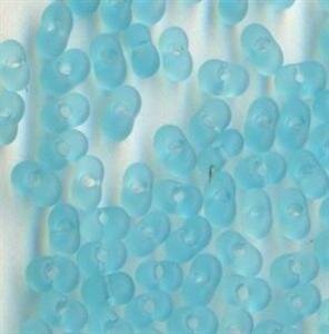 4 x 2 Farfalle Rocailles Aqua Matt Transparent 60010