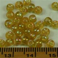 4mm Glasperlen Transparent Gelb Irisierend