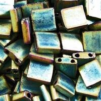 Tila Beads Matt Metallic Green Patina Iris 2008