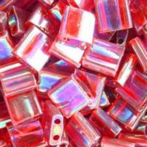 Tila Beads Transparent Red Rainbow 254