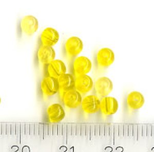 100 Glasperlen Gelb 4mm