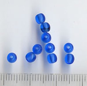 4mm Glasperlen Blau Transparent