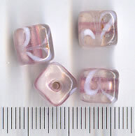Glasperlen Würfel Rosa
