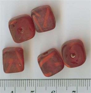 Würfel Rot matt mit Muster