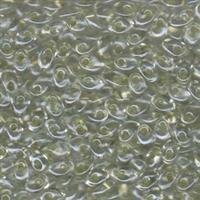 Magatama Long Spakling Celery lined Crystal 1527