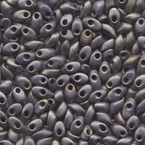 Magatama Long Matt Metallic Silver Grey AB 2002