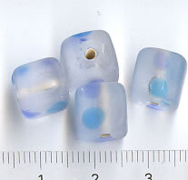 Glasperlen Würfel Blau