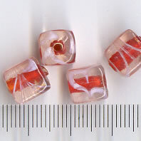 Glasperlen Würfel Rot
